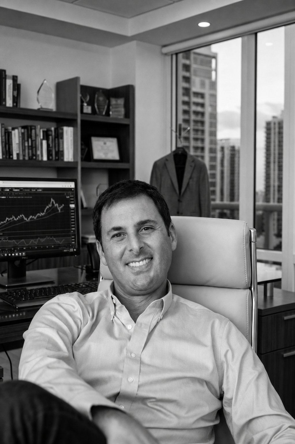 Jonathan Stolarz in his Miami office